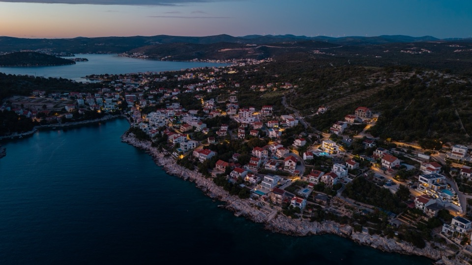 Čiovo coastline at dusk, Trogir, Dalmatia
